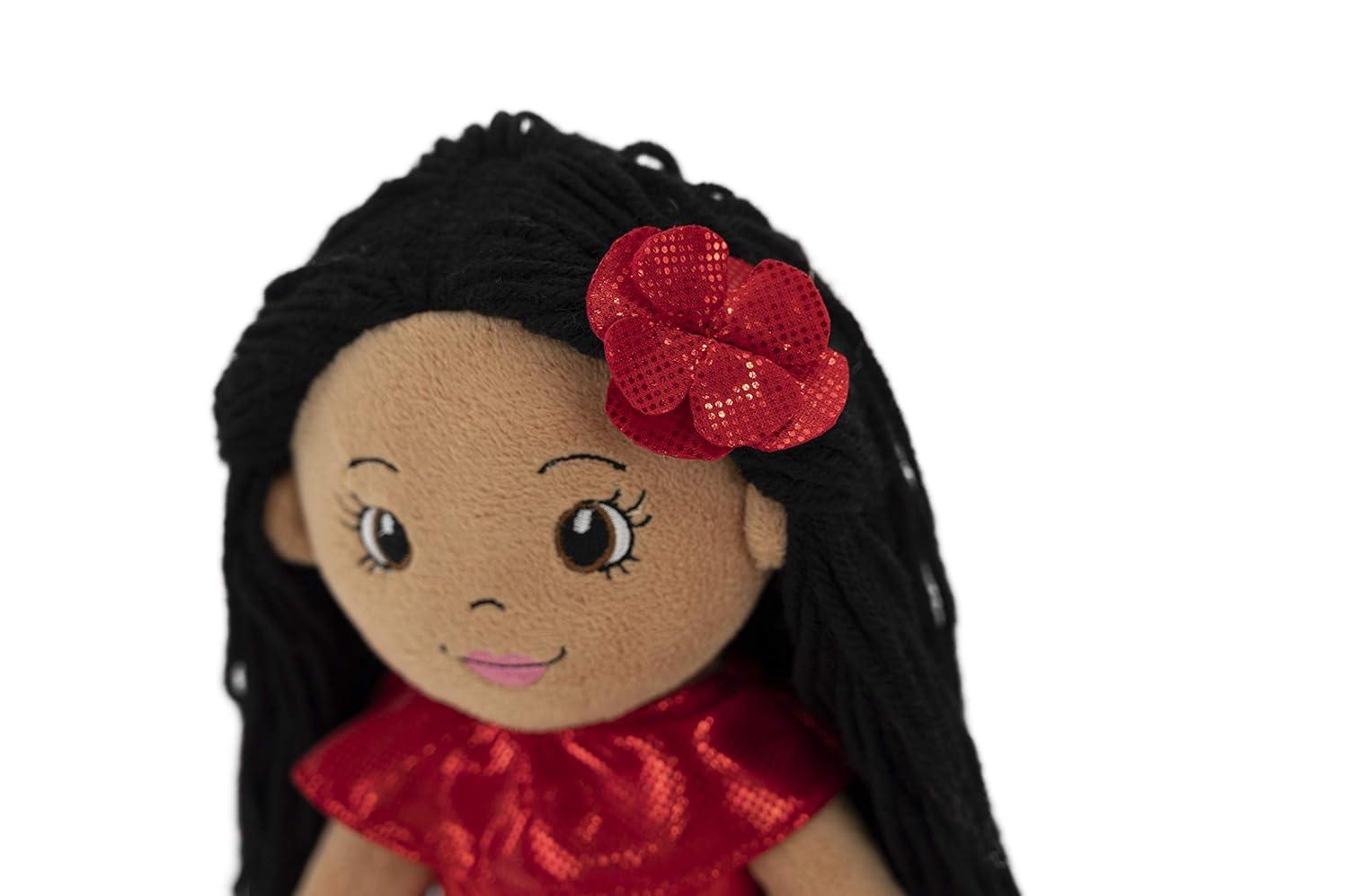 Julie the Salsa Dancer 14" Plush Rag Doll with Red Dress