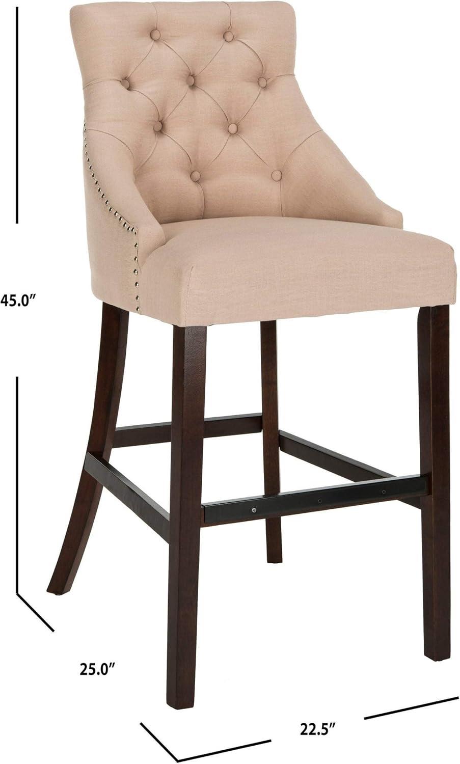 Safavieh Eleni Tufted Wing Back Bar Stool | Wayfair
