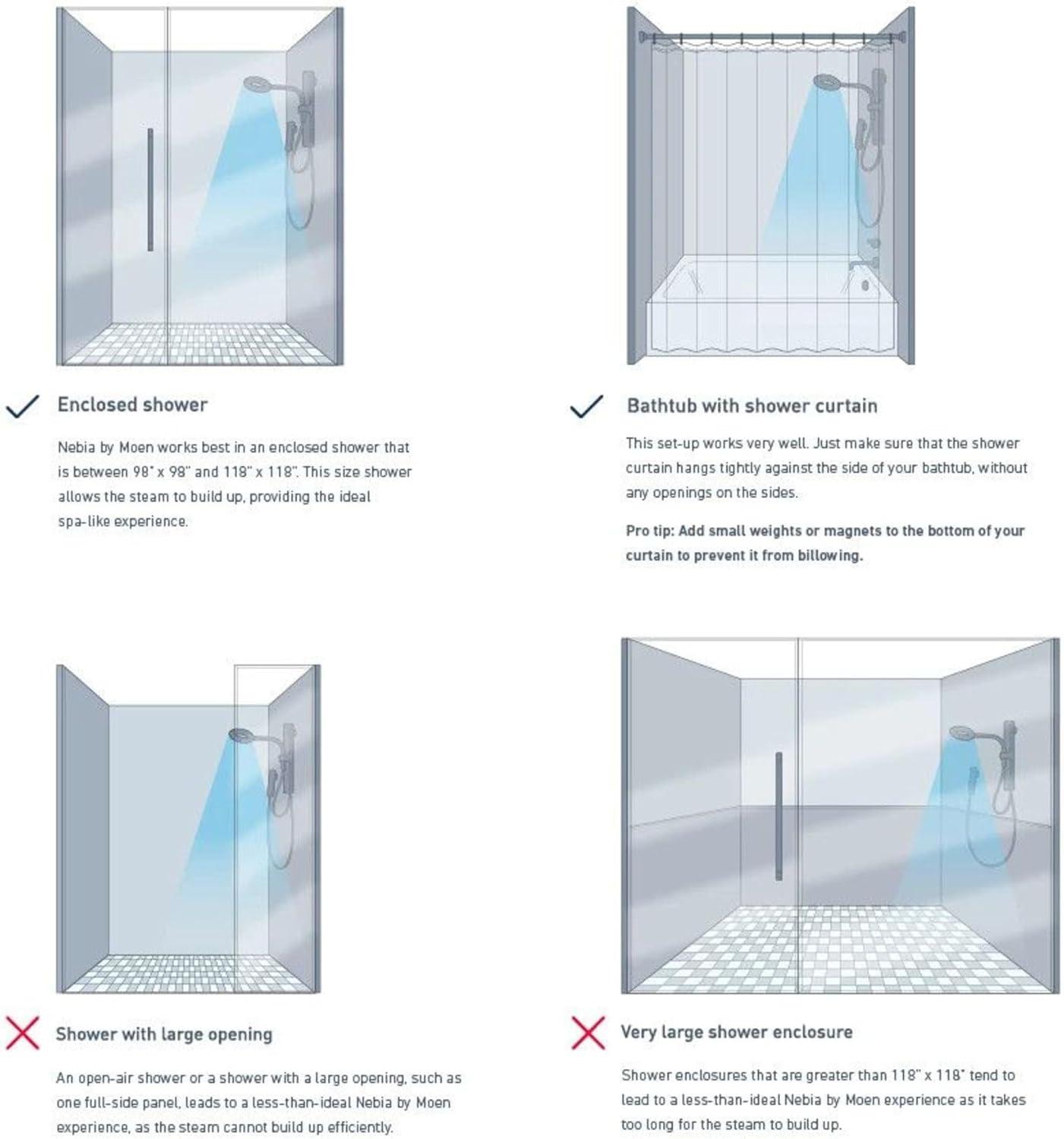 Moen N207C0Bl Matte Black Two-Function 7.9" Diameter Head Standard With Handshower