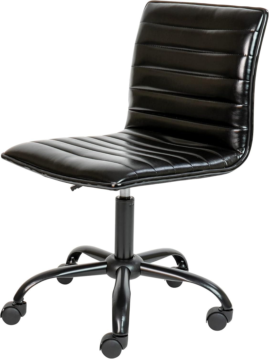Flash Furniture Merchiston Low-Back Modern Ribbed Upholstered Vinyl Swivel Desk Chair by Flash Furniture