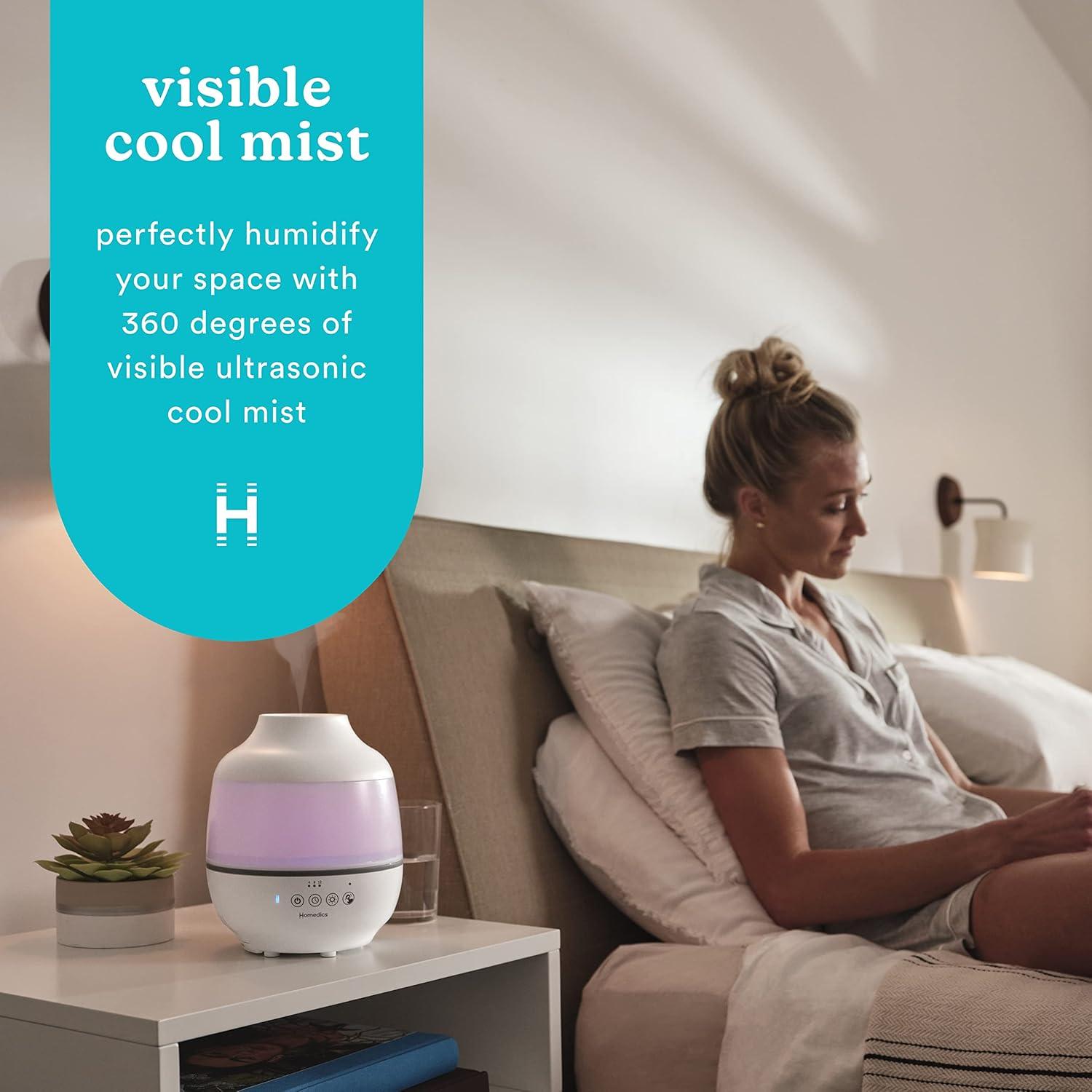 HoMedics TotalComfort 360 Cool Mist Ultrasonic Humidifier UHE-CM18, White