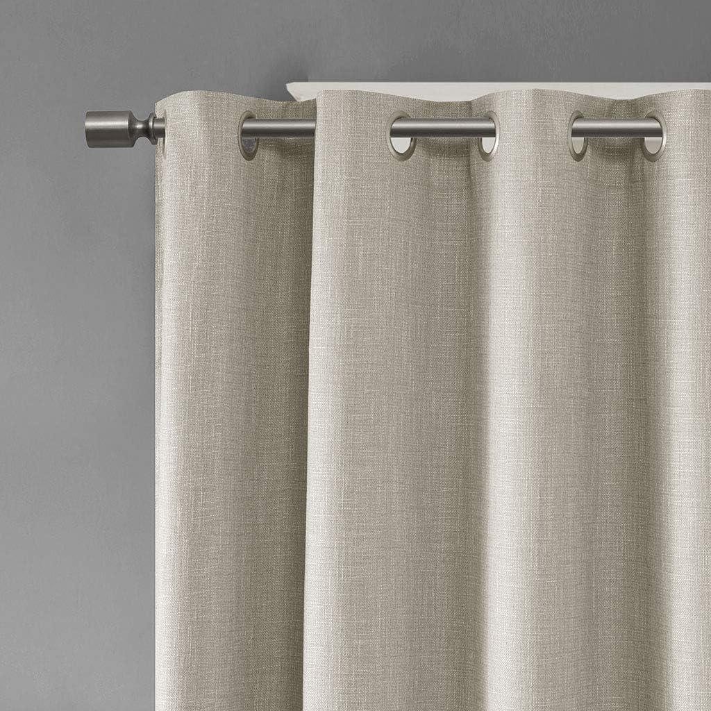 Madison Park Maya Printed Heathered Blackout Grommet Top Single Curtain Panel