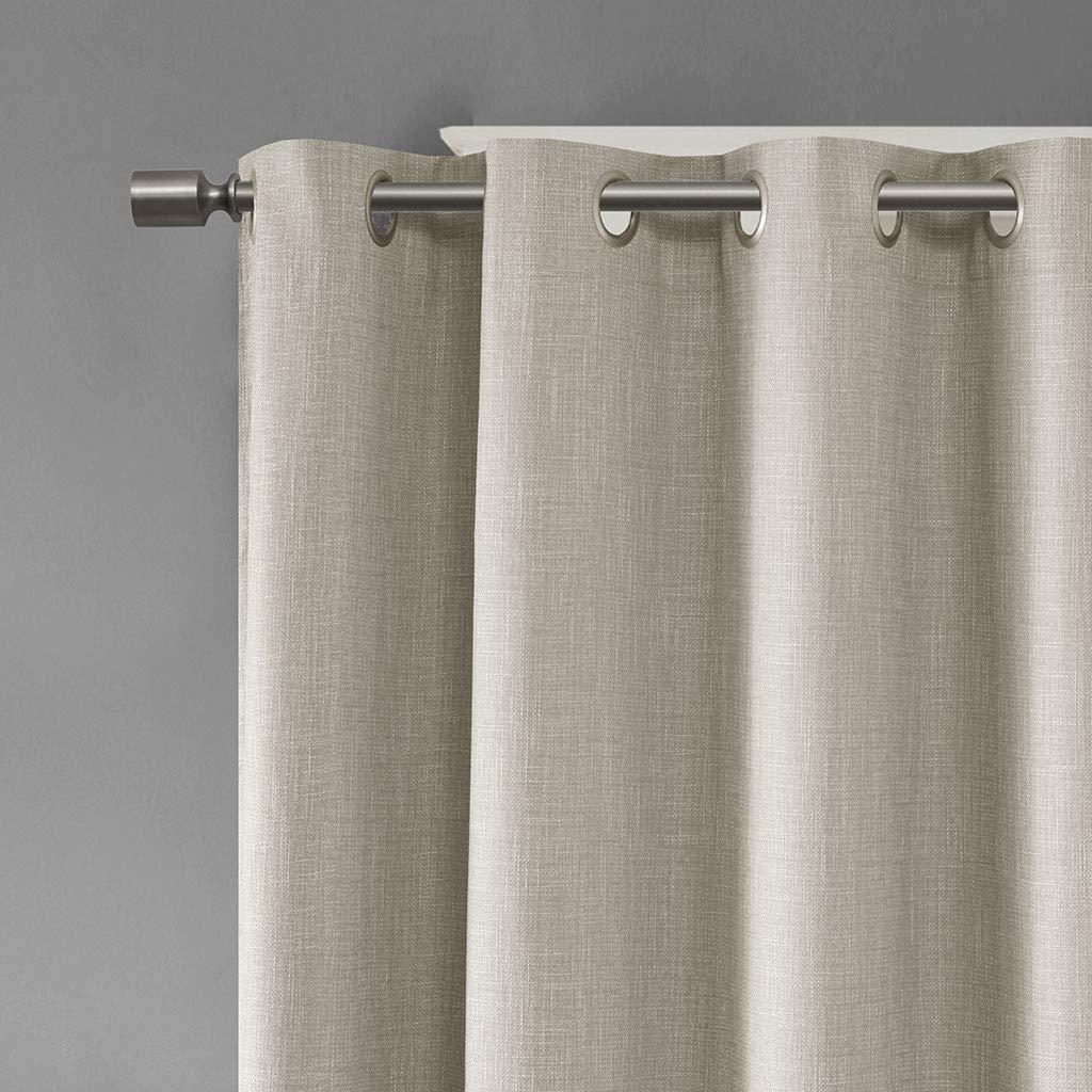 Madison Park Maya Printed Heathered Blackout Grommet Top Single Curtain Panel