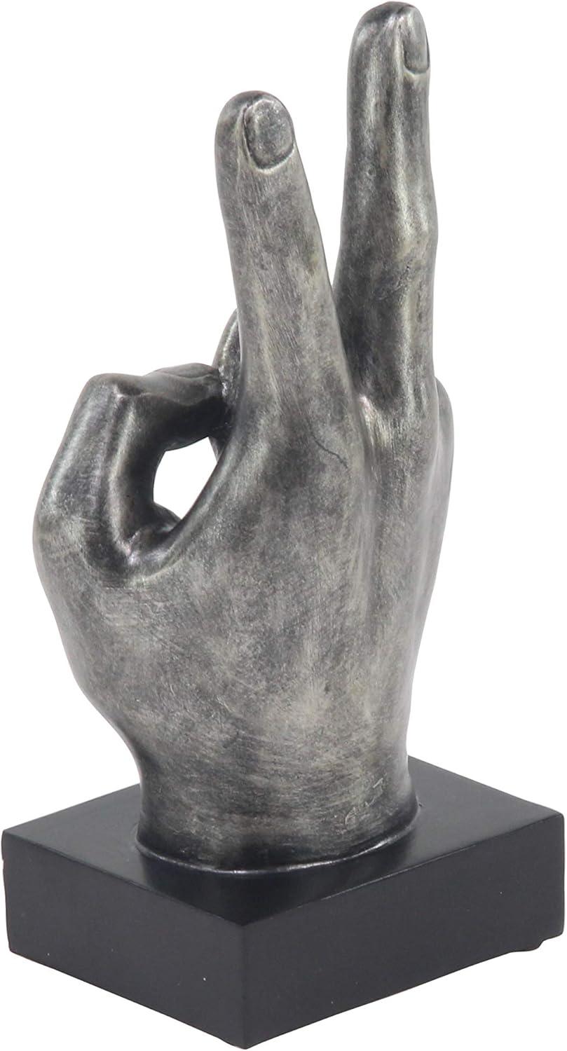 5"W, 11"H Dark Gray Polystone Hands Sculpture, by The Novogratz (3 Count)