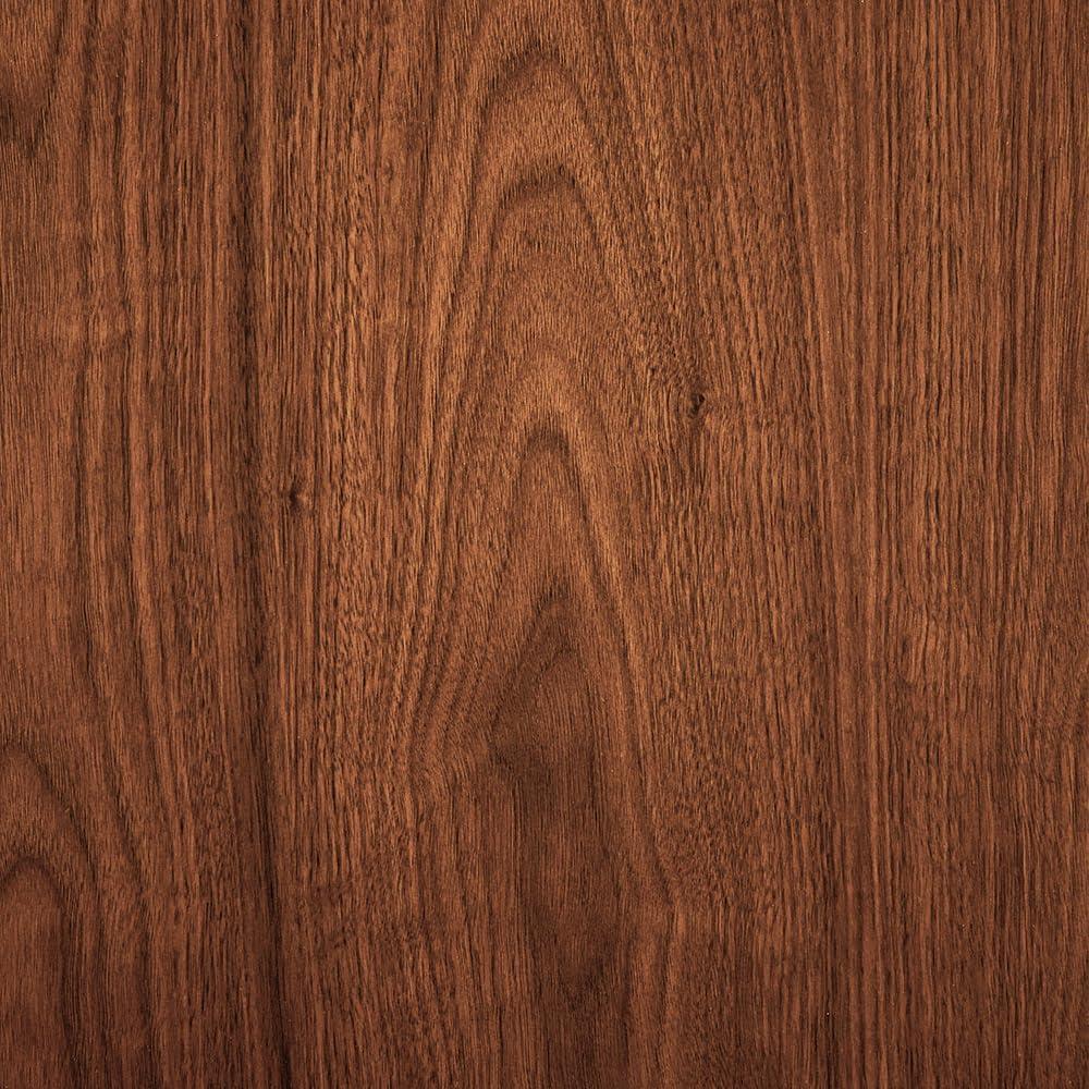 Armen Living Indoor Athena 31" Swivel Walnut Wood Bar Stool in Black Faux Leather with Black Metal