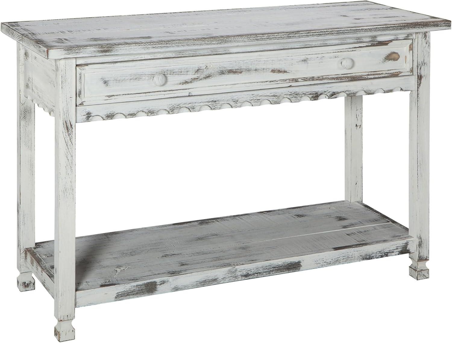 Console Table Hardwood White - Alaterre Furniture: Elegant Entryway Furniture with Storage Shelf, Spot Clean