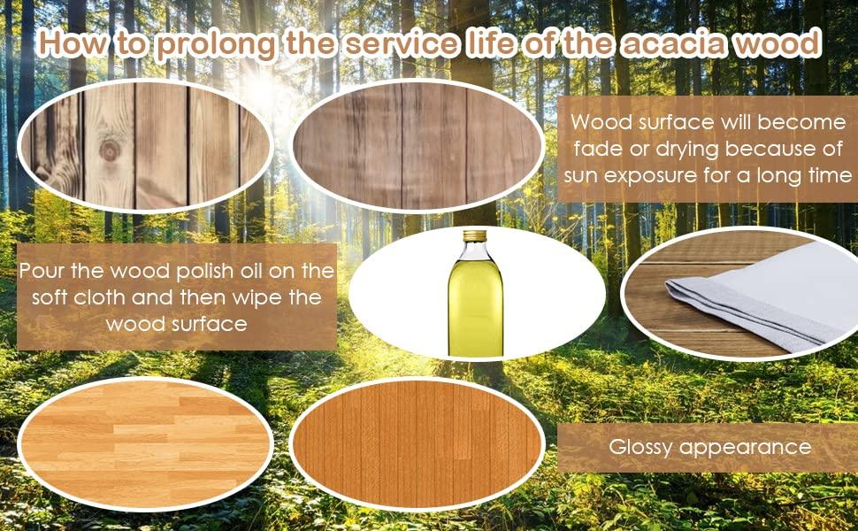 7 Piece Patio Dining Set, PE Rattan Outdoor Table And Chairs Dining Furniture Set With Stackable Armchairs & Cushions, Acacia Wood Table, For Backyard