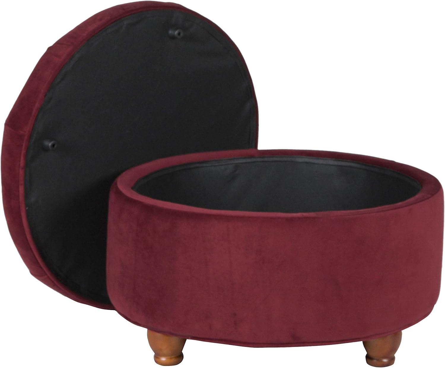 Large Round Button Tufted Storage Ottoman - HomePop