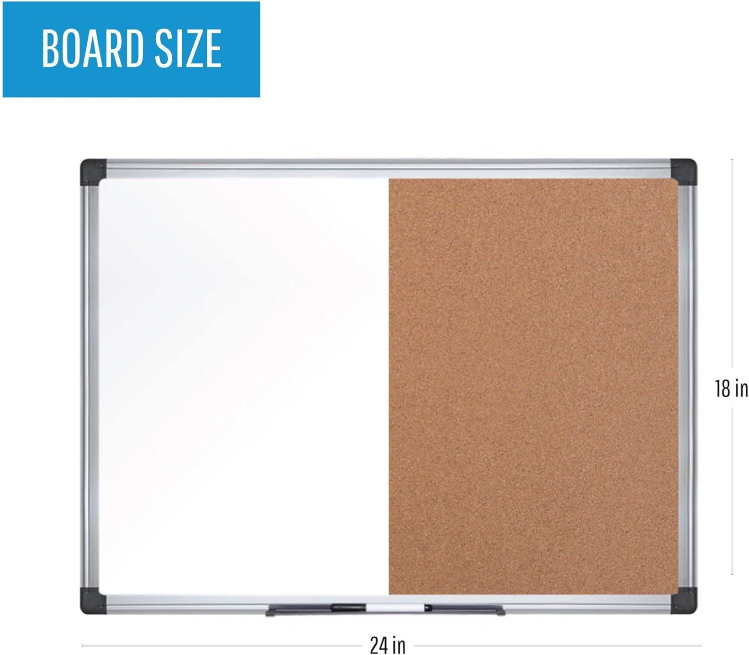 36" x 24" Magnetic Dry Erase Calendar with Corkboard