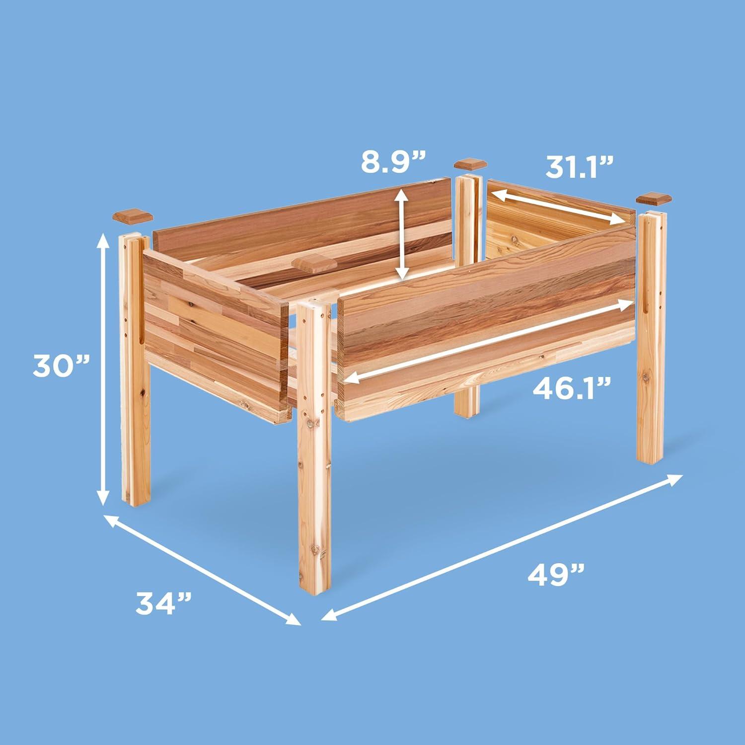 Jumbl 48" Cedar Wood Elevated Garden Bed Planter Box