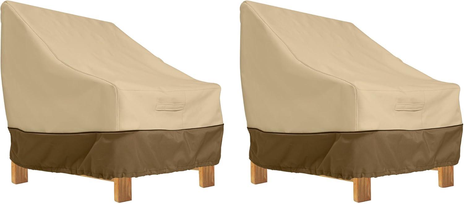 Classic Accessories 38" x 40" x 31" Beige and Brown Rectangle Patio Chaise Lounge Cover (2 Pack)