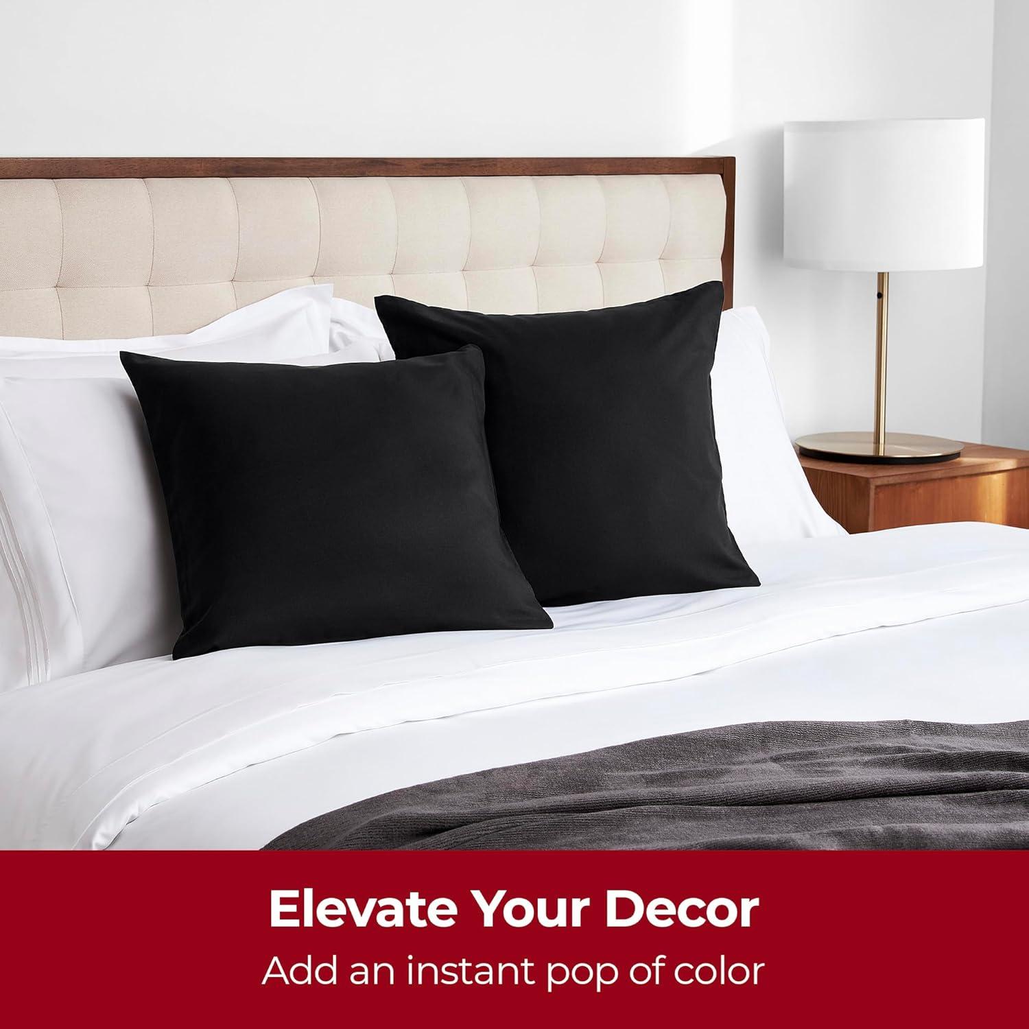 Mellanni Decorative Throw Pillow Covers with Pinsonic Quilt Stitching, 12x20, Burnt Sand, 2 Count