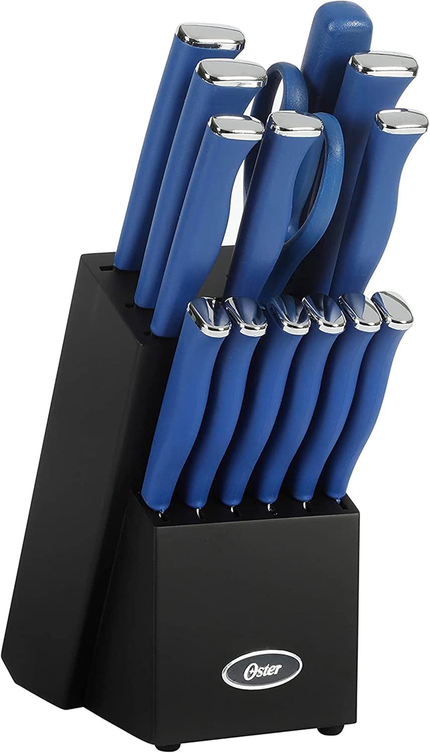 Oster Langmore 15 Piece Stainless Steel Blade Cutlery Set in Dark Blue