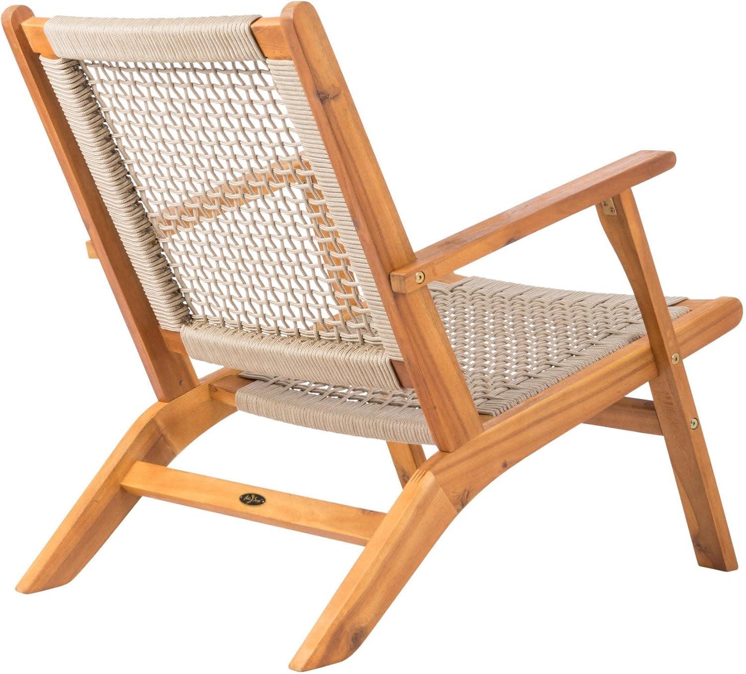 Vega Natural Stain Outdoor Chair in Ecru Cording