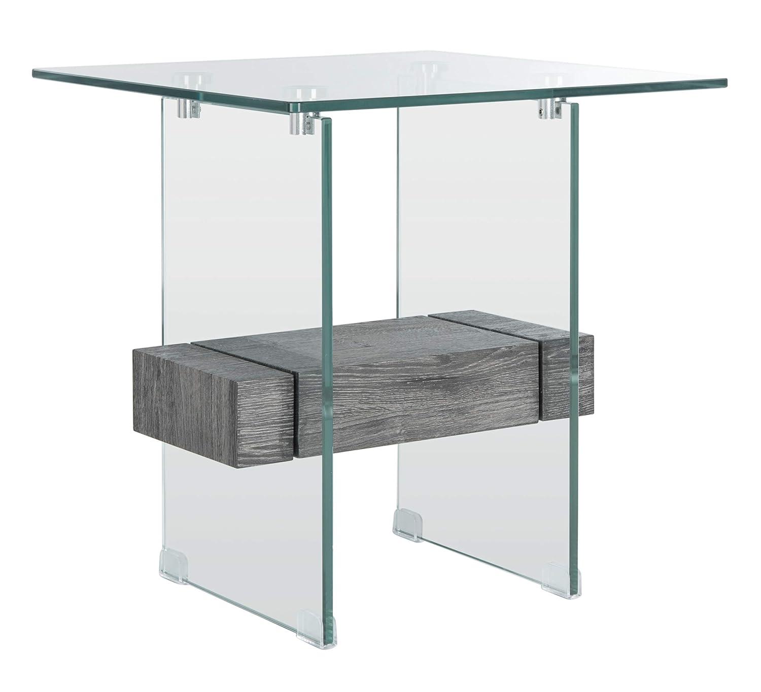 Kayley Glass Accent Table - ACC7001B - Glass/Black Oak - Safavieh