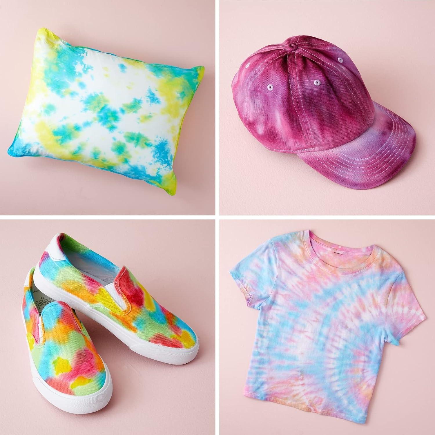 26-Color Tie Dye Kit for Adults, Kids - Fabric Dyes for Clothing with Instructions, Table Cover, Rubber Bands, Gloves, and Aprons