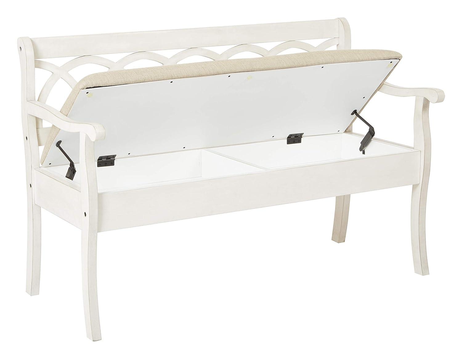 Coventry Storage Bench Beige/White - OSP Home Furnishings