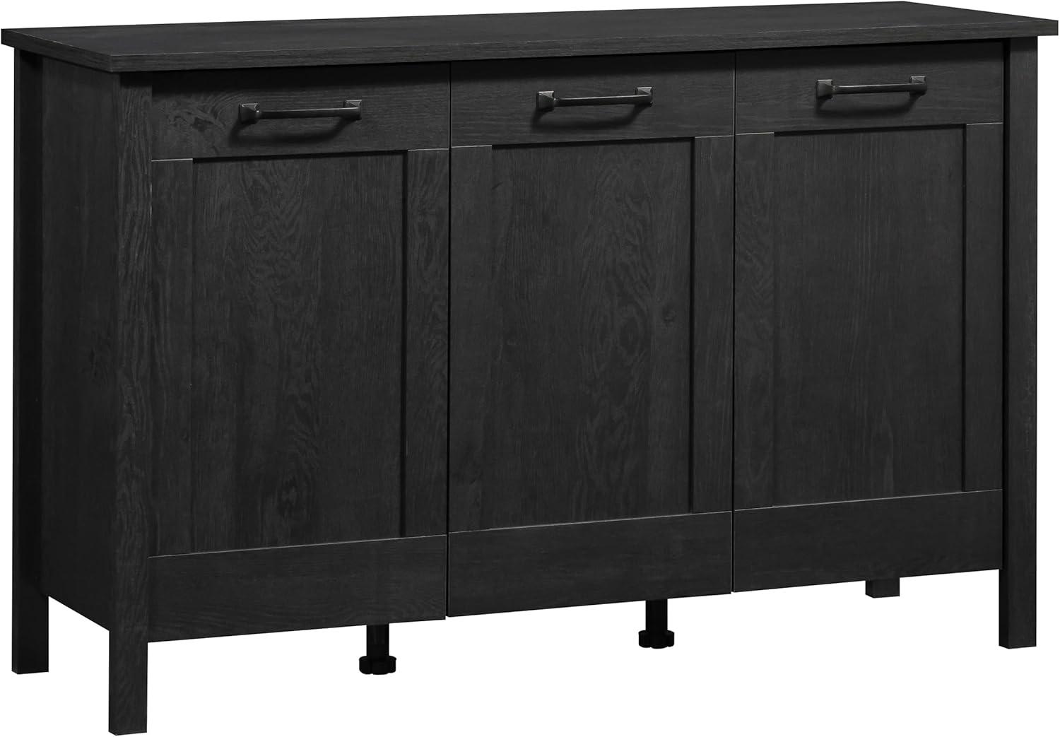 Raven Oak 3-Door Freestanding Storage Cabinet with Adjustable Shelving