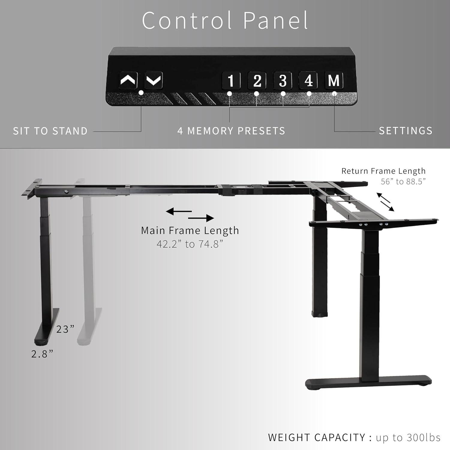 White Electric Multi Motor Corner Desk Frame