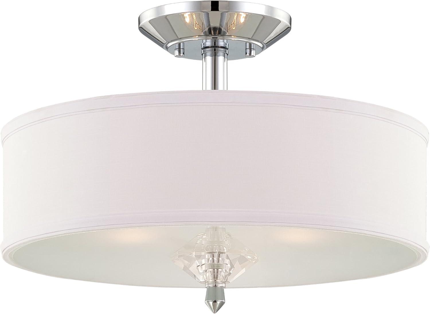 Palatial Chrome 15.75" Semi Flush Mount with Elongated Candles