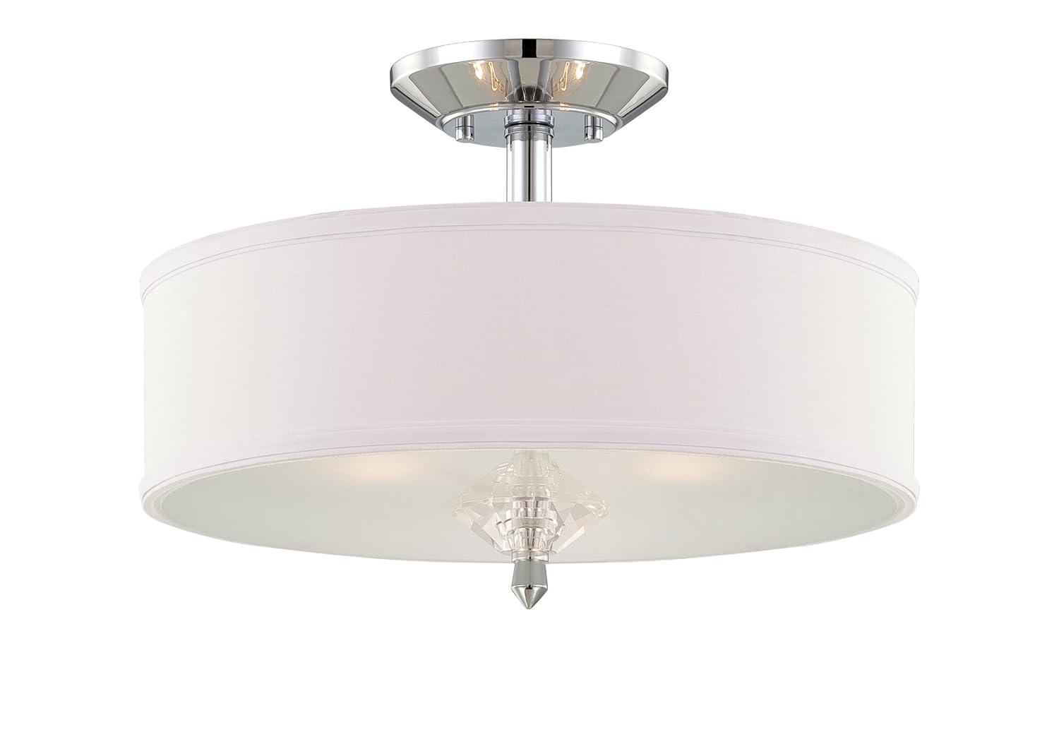 Palatial Chrome 15.75" Semi Flush Mount with Elongated Candles