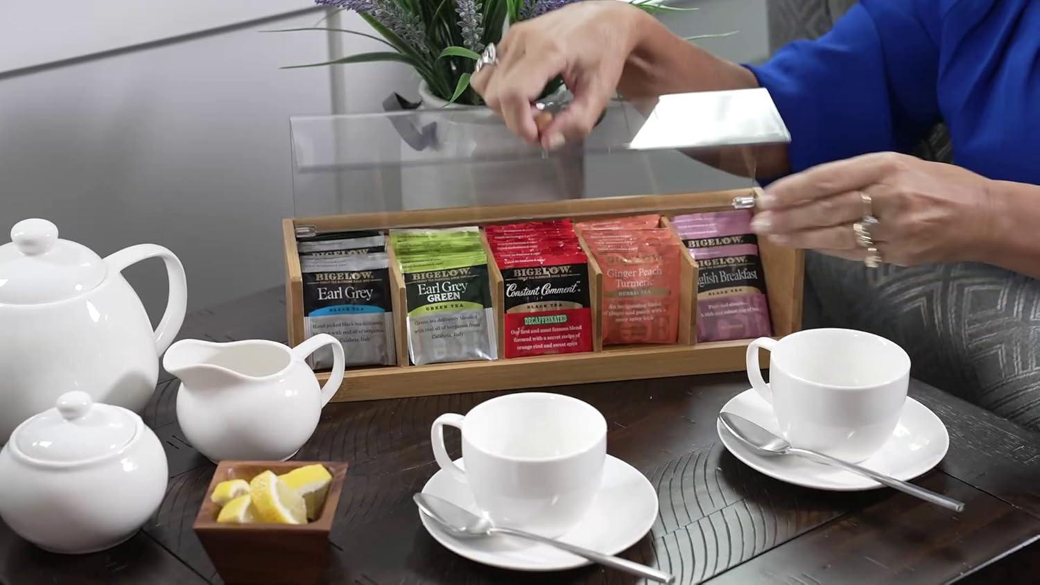 Lipper Bamboo 5-section Tea Box With Acrylic Cover