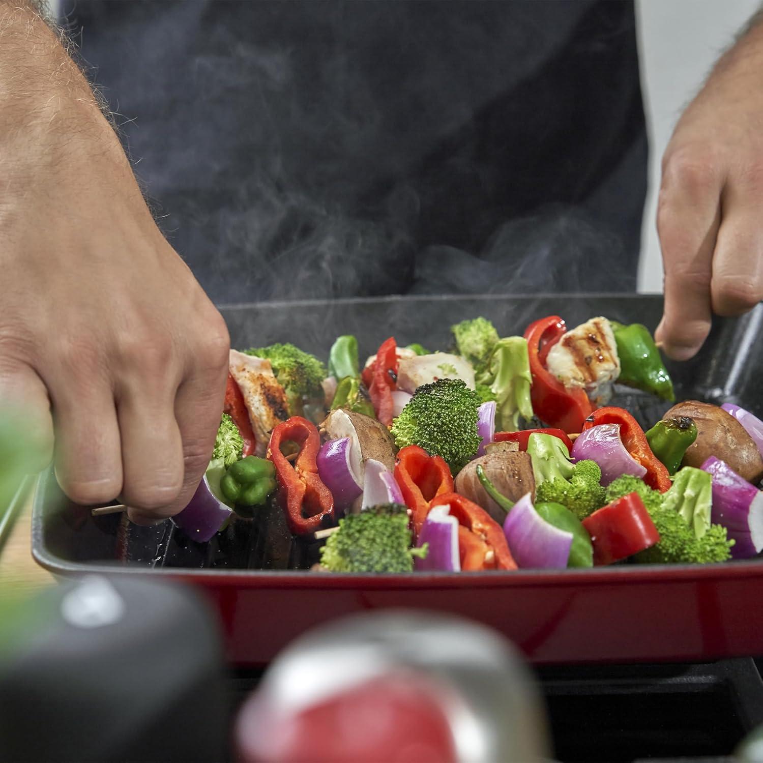 Staub 12" Lilac Enameled Cast Iron Square Grill Pan