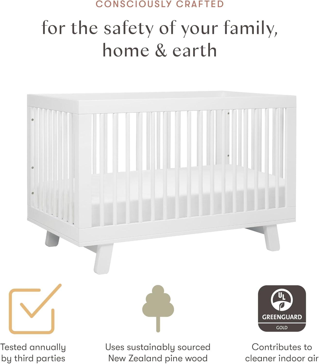 Babyletto Hudson 3-in-1 Convertible Crib with Toddler Rail