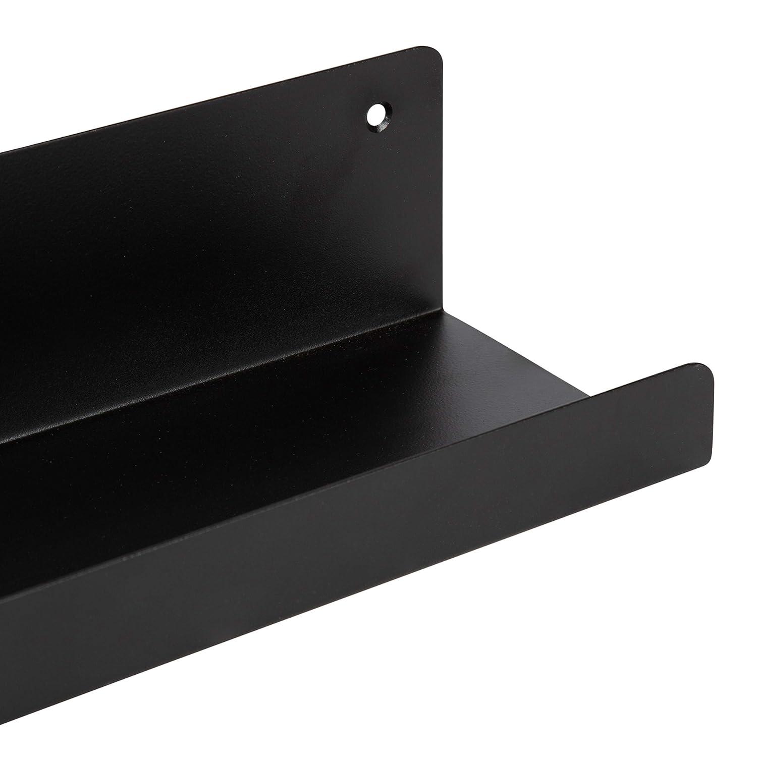 Kate & Laurel All Things Decor 36" Mezzo Modern Metal Ledge Shelf Black: Wall Mounted, No Assembly Required