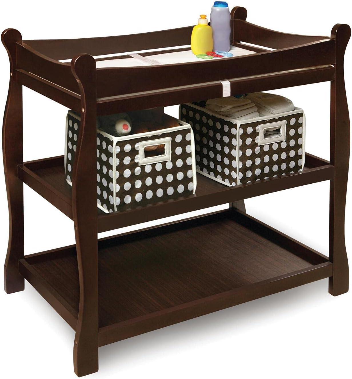 Badger Basket Sleigh Style Changing Table - Black
