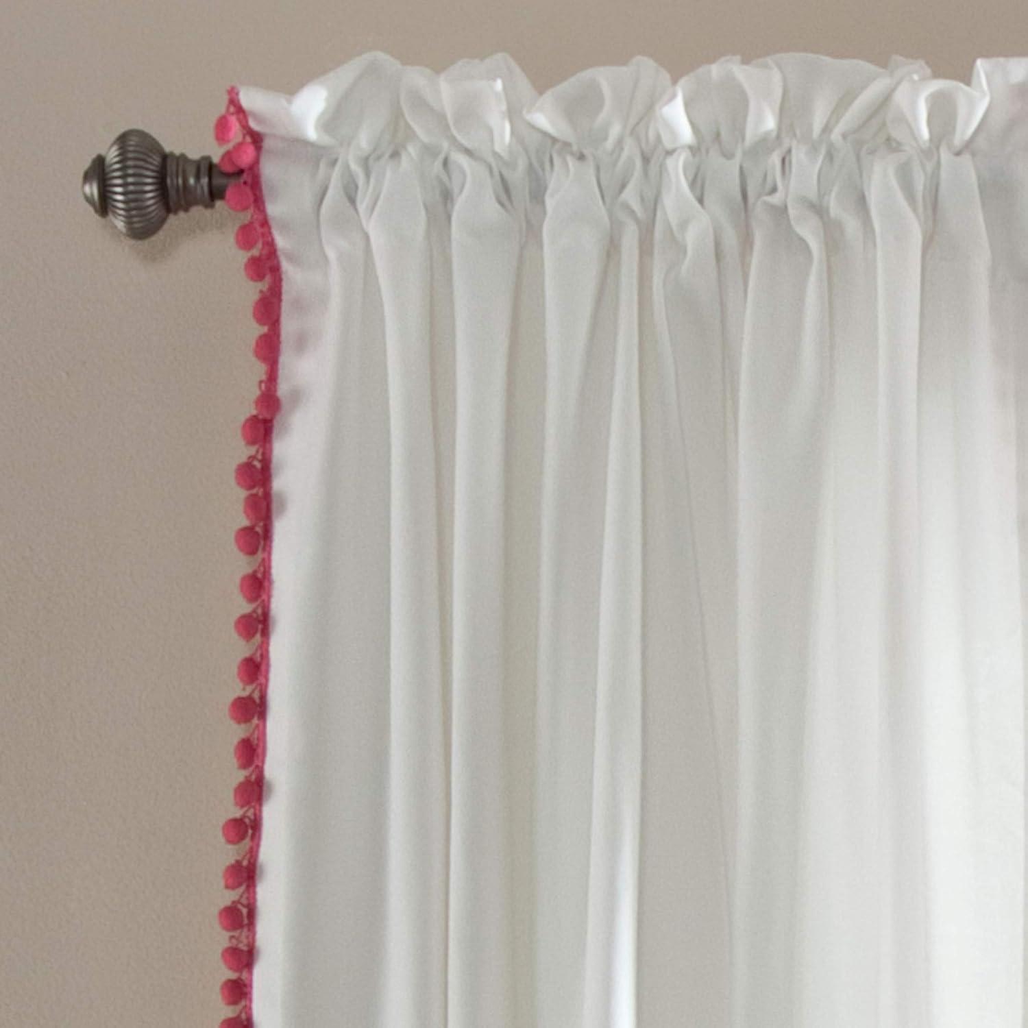 Lush Decor Pom Pom Semi Sheer Curtain Single Panel