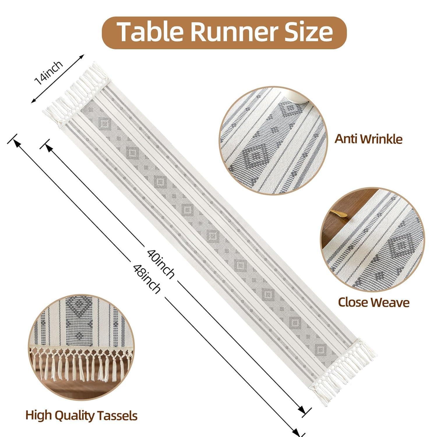 Oveesha Boho Cotton Woven Table Runner With Tassels