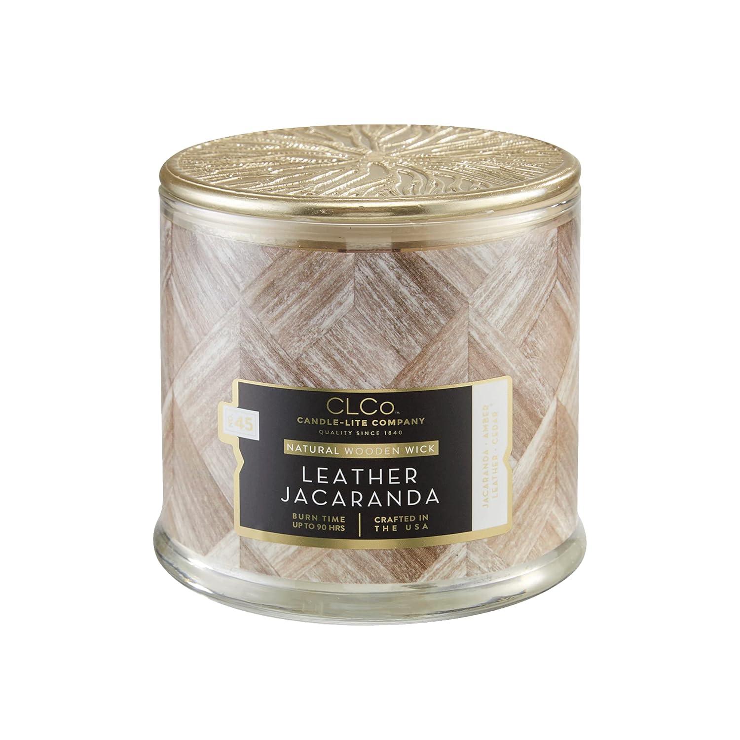 Candle Lite 4330668 Jar Candle, Leather Jacaranda, 14-oz. - Quantity 1