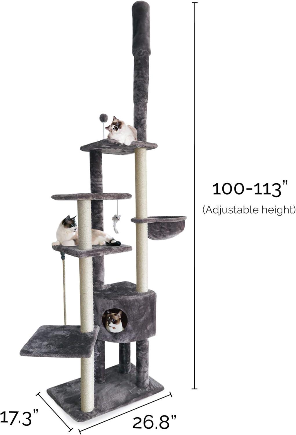 FurHaven 113"  Floor to Ceiling Playground Cat Tree