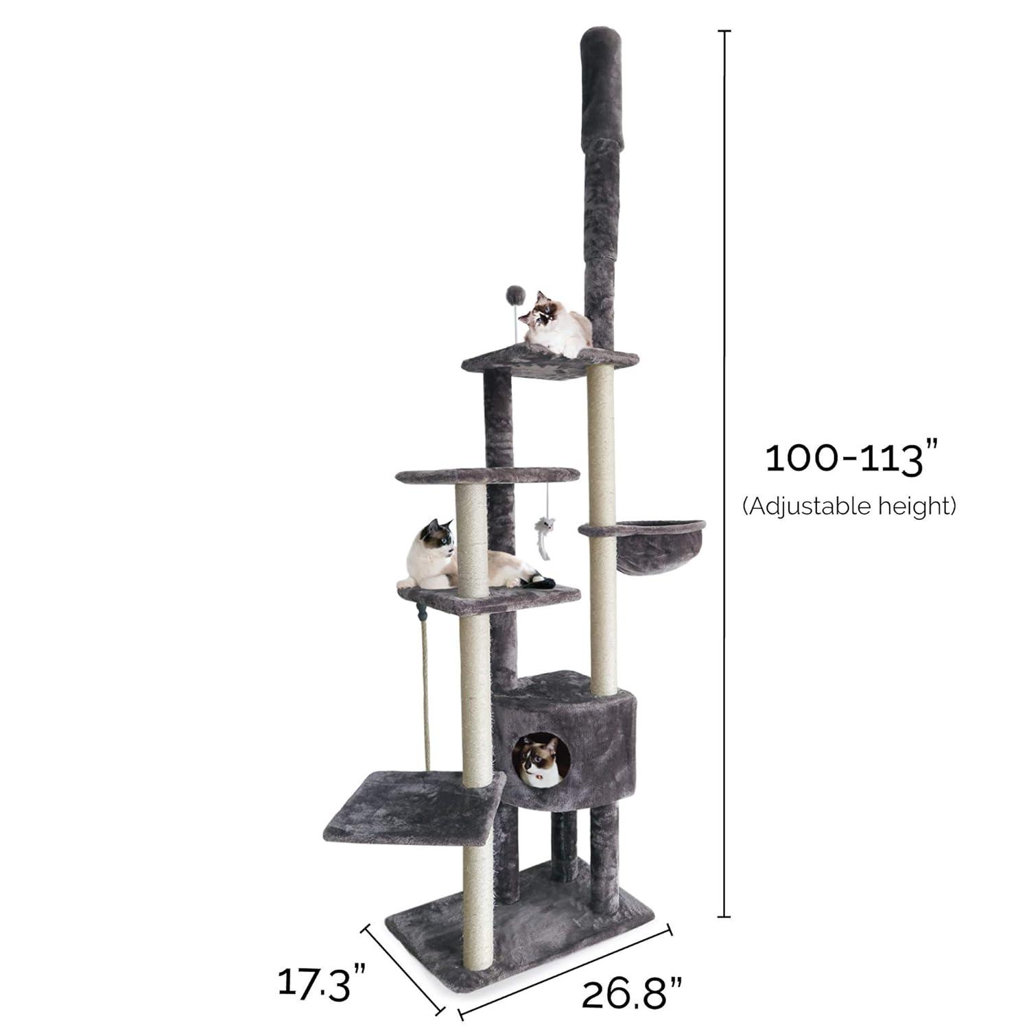 FurHaven 113"  Floor to Ceiling Playground Cat Tree