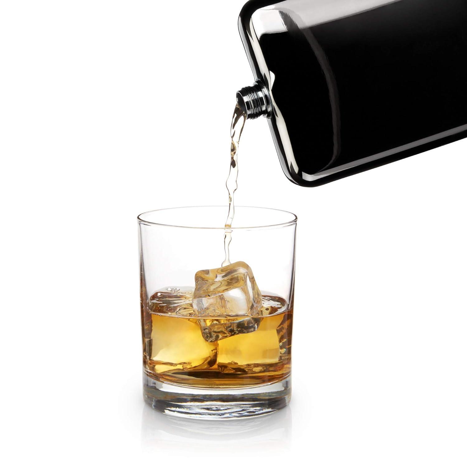 Viski Copper Flask, Stainless Steel Flask with Screw Top, Copper Plated Liquor Flask for Women and Men, 6 Ounces, Copper, Set of 1