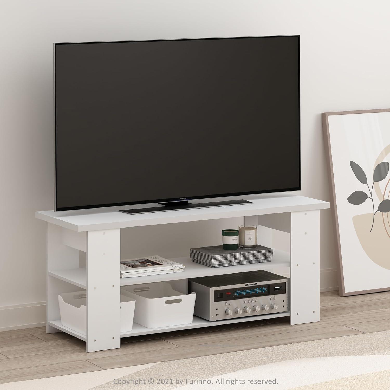 Furinno JAYA TV Stand Up To 55-Inch, White