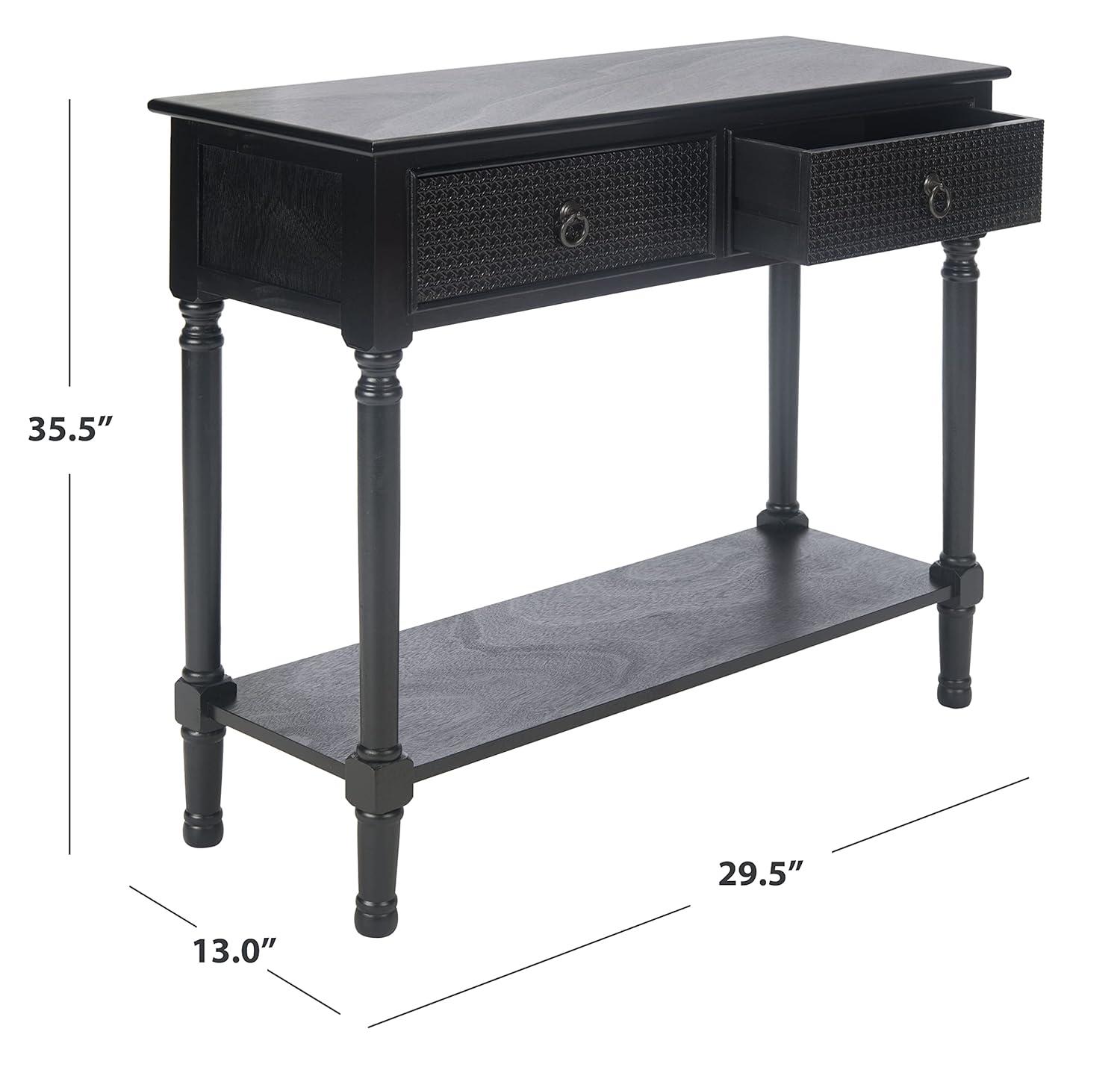 Haines 2 Drawer Console Table - CNS5727A - Black - Safavieh