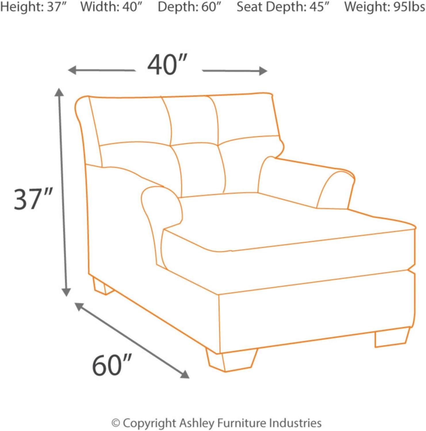 Ashley Furniture Tibbee Chaise in Slate