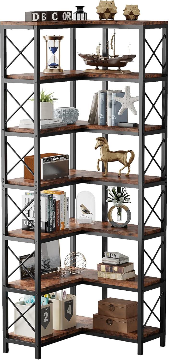 Hommoo 7-Tier Tall Corner Bookshelf