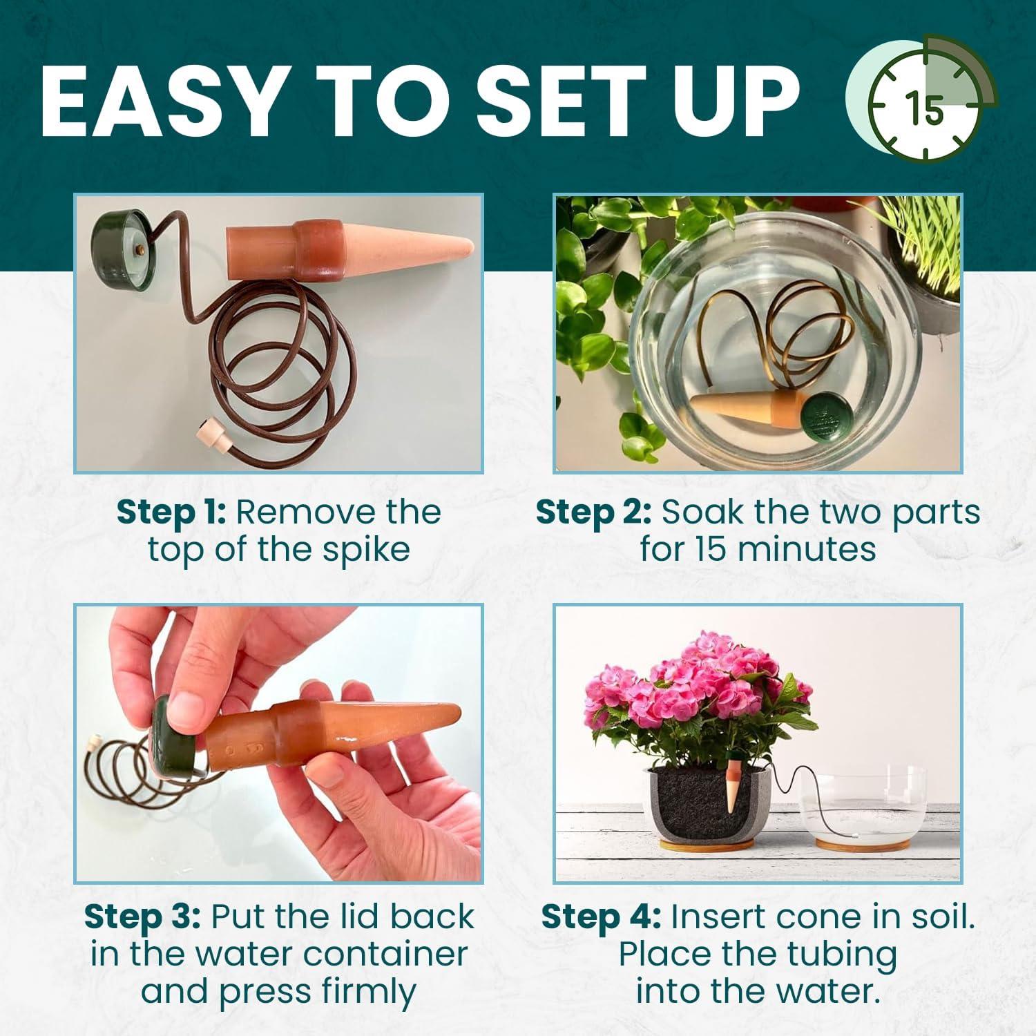 Blumat Classic Plant Watering Stakes | for Everyday Home or Vacation Use | Indoor or Outdoor Water Spikes for Plants | Automatic Drip Irrigation (3 Pack)