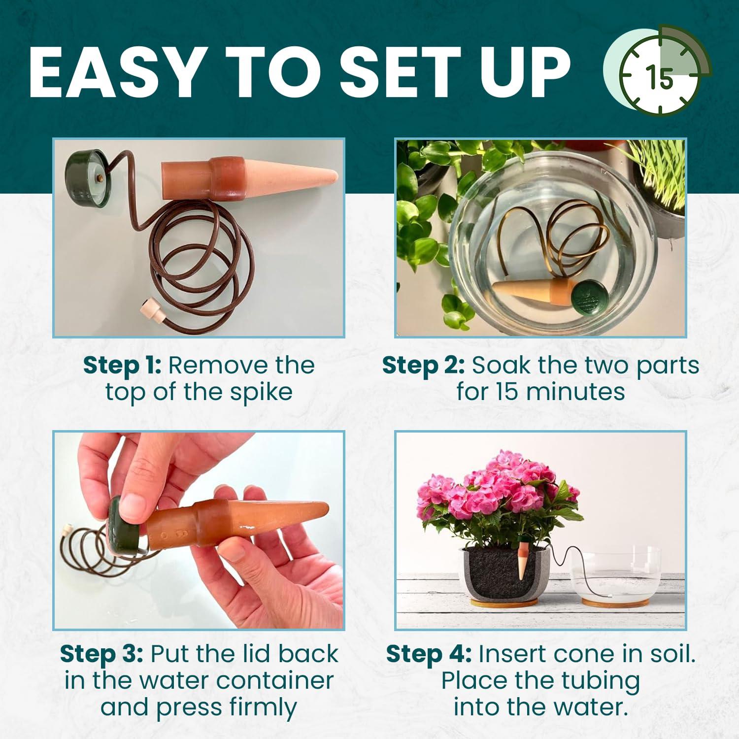 Blumat Classic Plant Watering Stakes | for Everyday Home or Vacation Use | Indoor or Outdoor Water Spikes for Plants | Automatic Drip Irrigation (3 Pack)