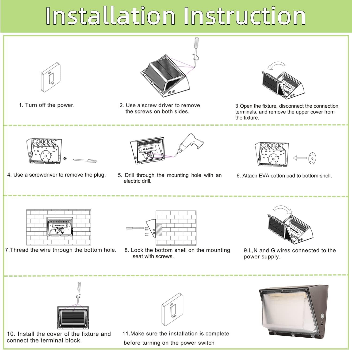 120W Dimmable LED Wall Pack Light with Aluminum Housing