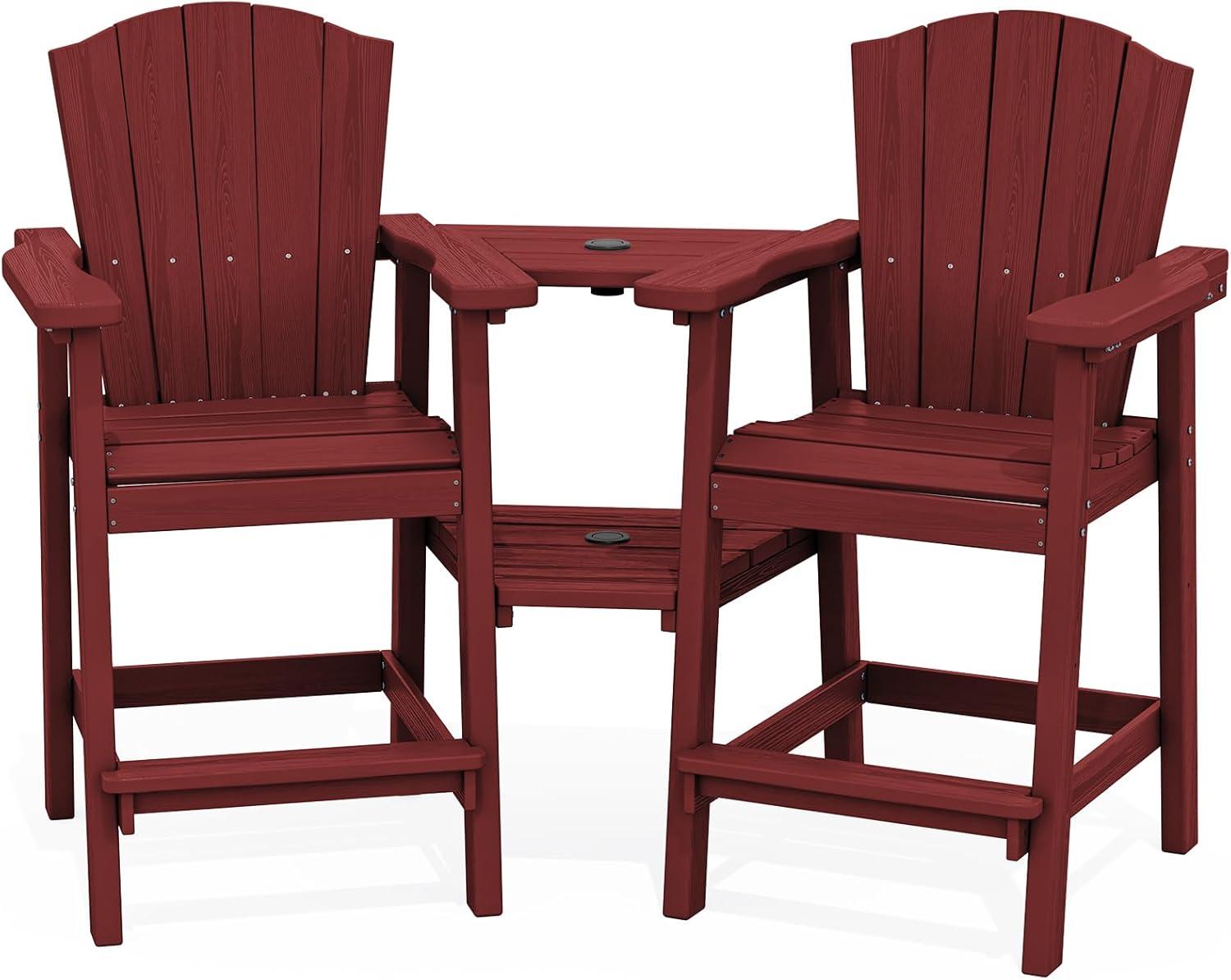 Rosecliff Heights Wolak HDPE Outdoor Adirondack Chair Set With Table