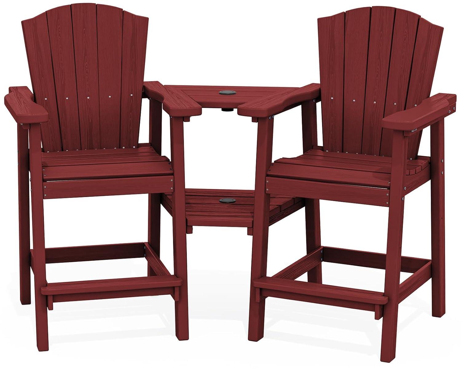 Rosecliff Heights Wolak HDPE Outdoor Adirondack Chair Set With Table