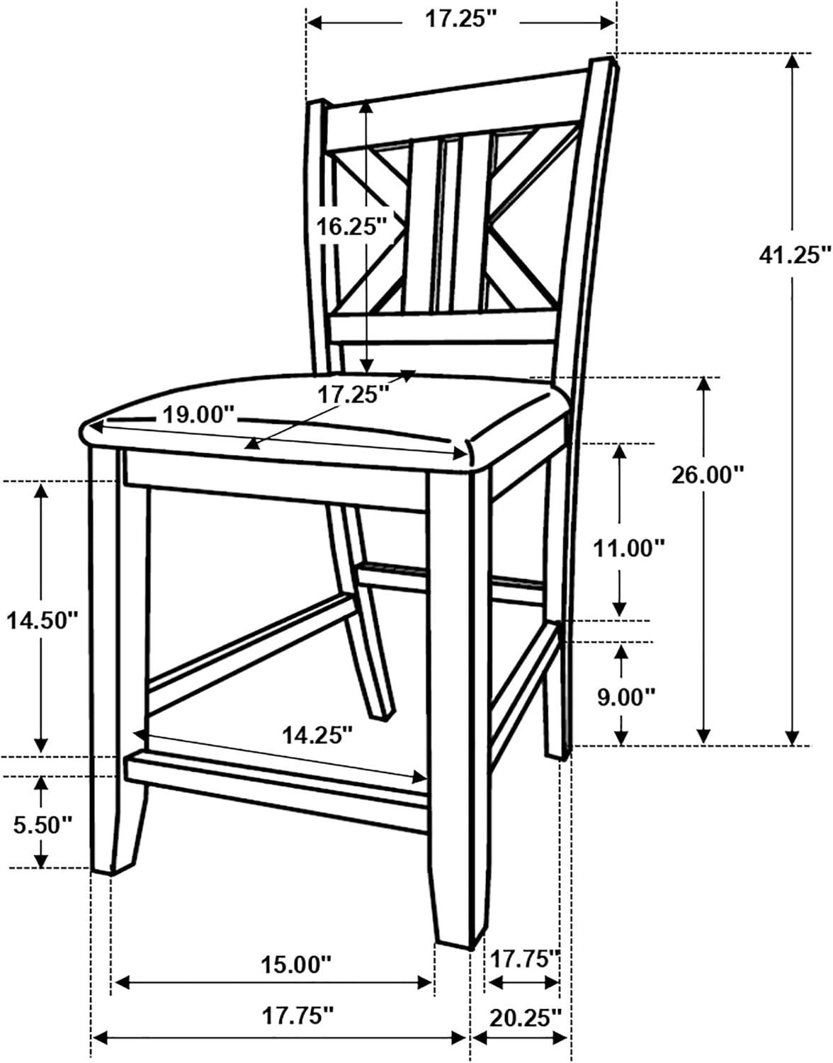 Coaster Farmhouse 7-Piece Wood Counter Height Dining Set in Gray
