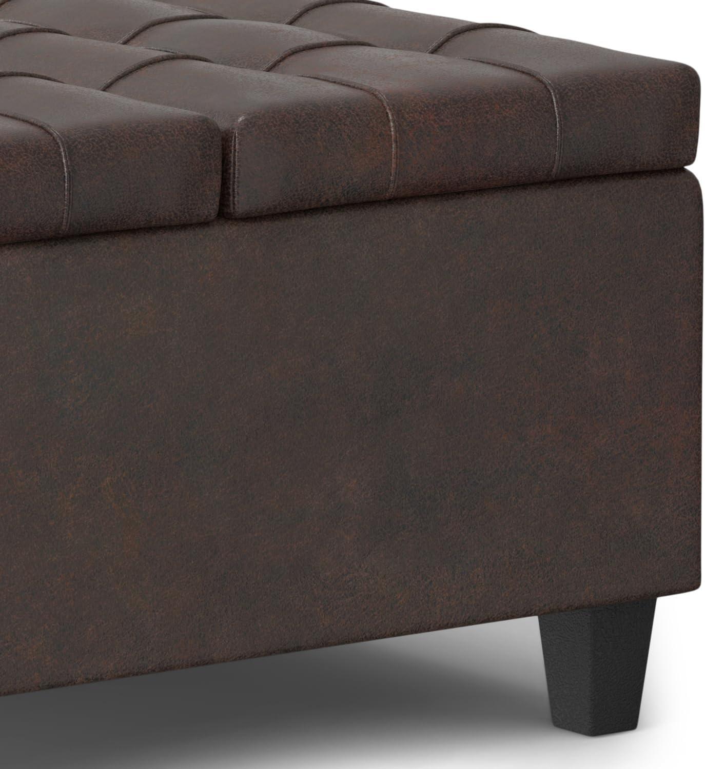 Harrison Small Square Coffee Table Storage Ottoman, Assembled