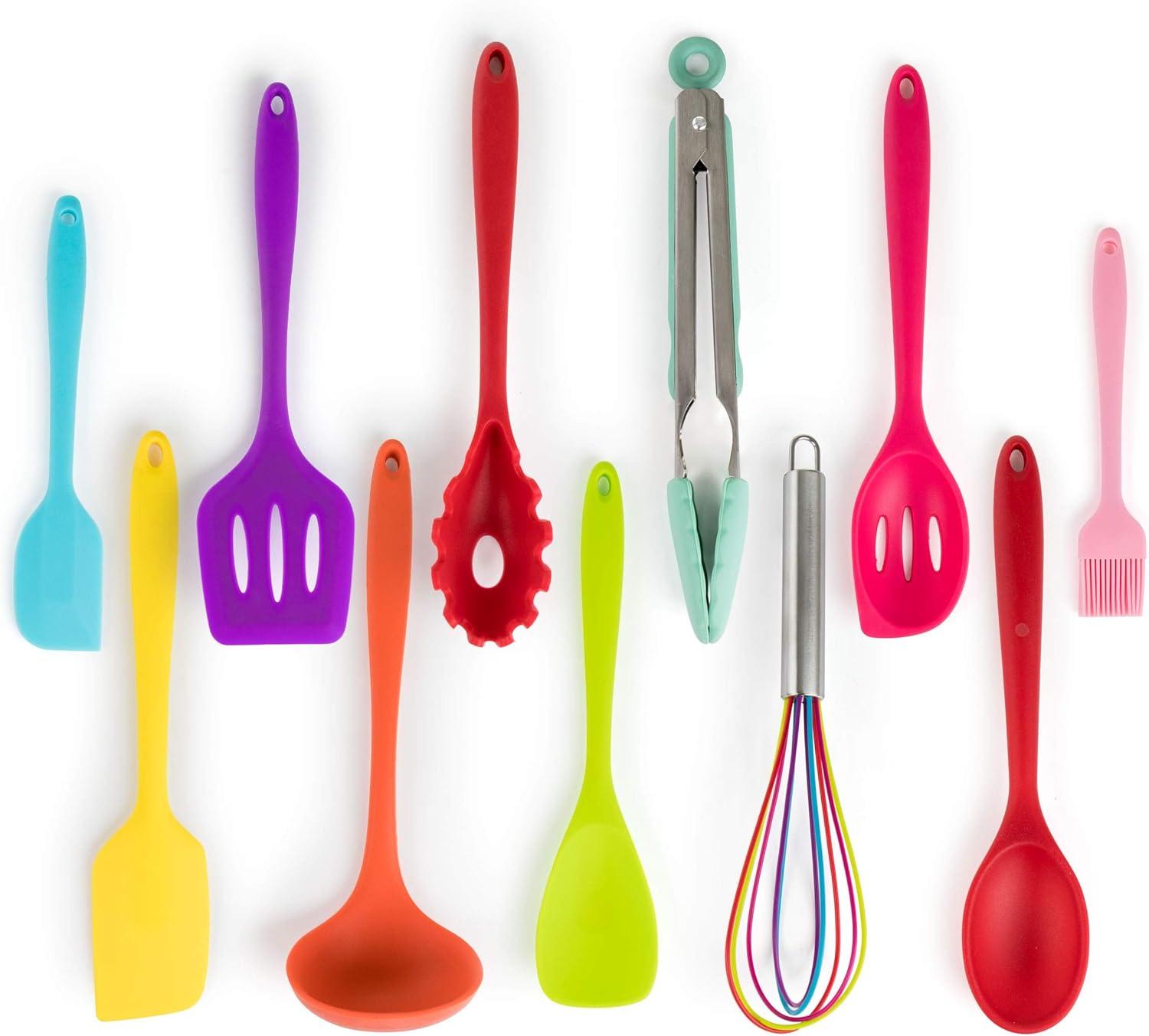 MegaChef Mulit-Color Silicone Cooking Utensils, Set of 12