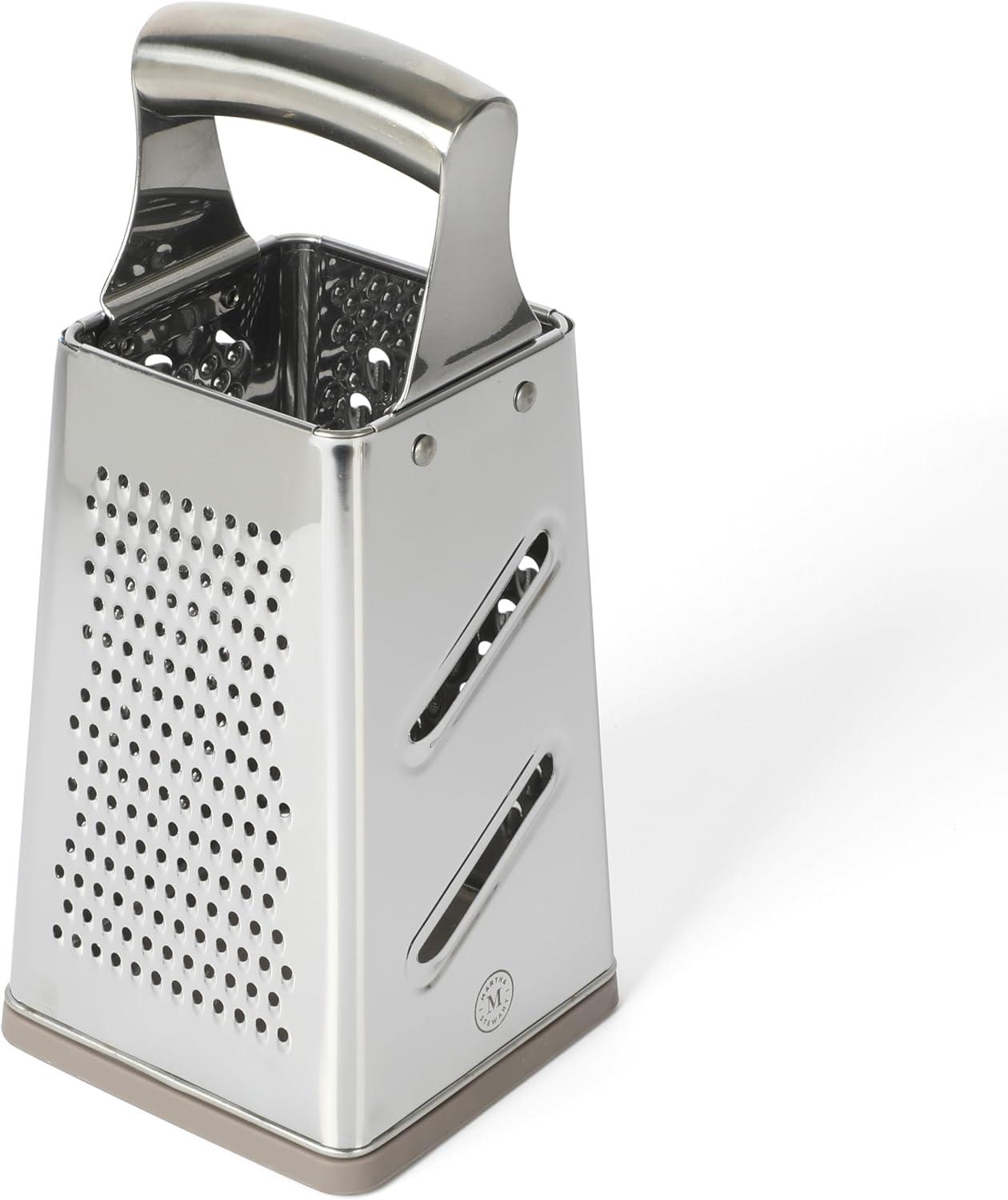 Stainless Steel 4-Sided Box Grater with Non-Slip Base