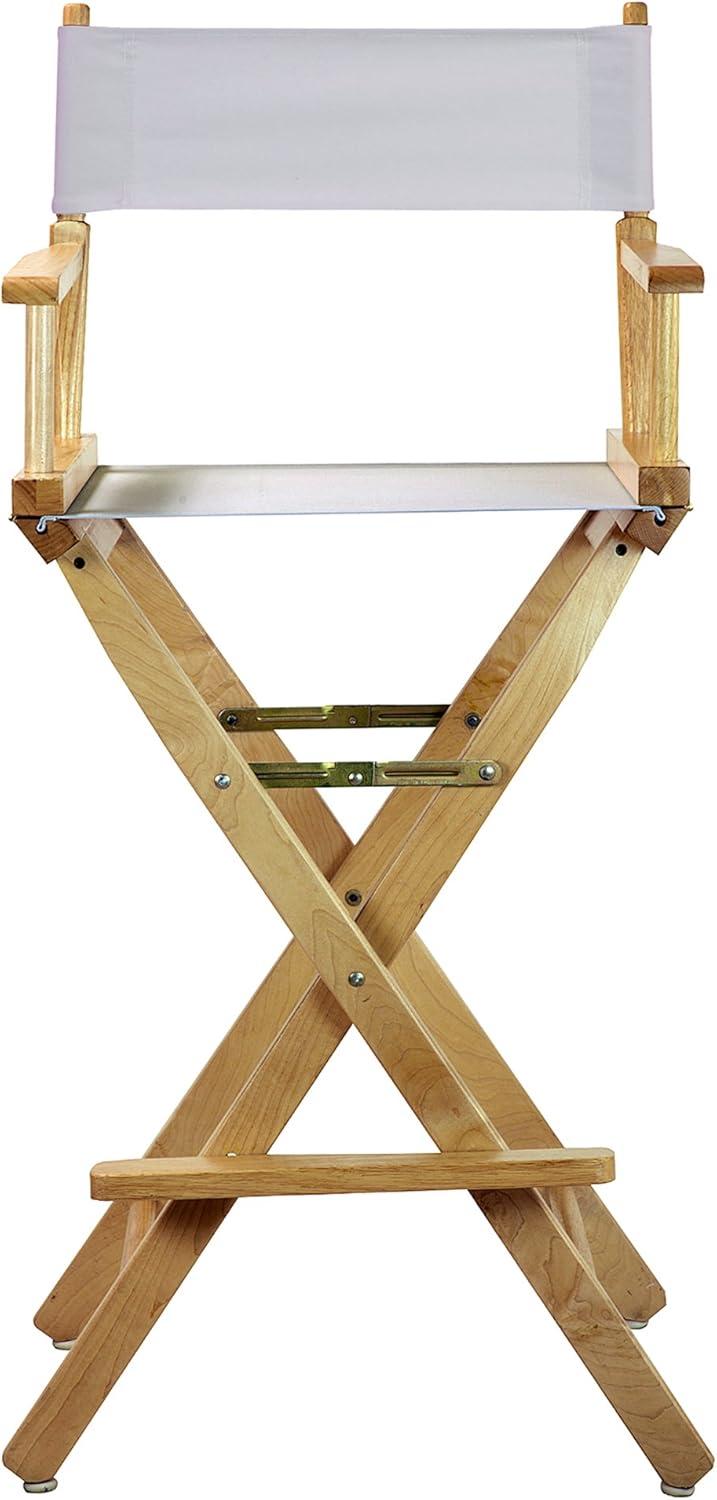 "30" Director's Chair Natural Frame-White Canvas"